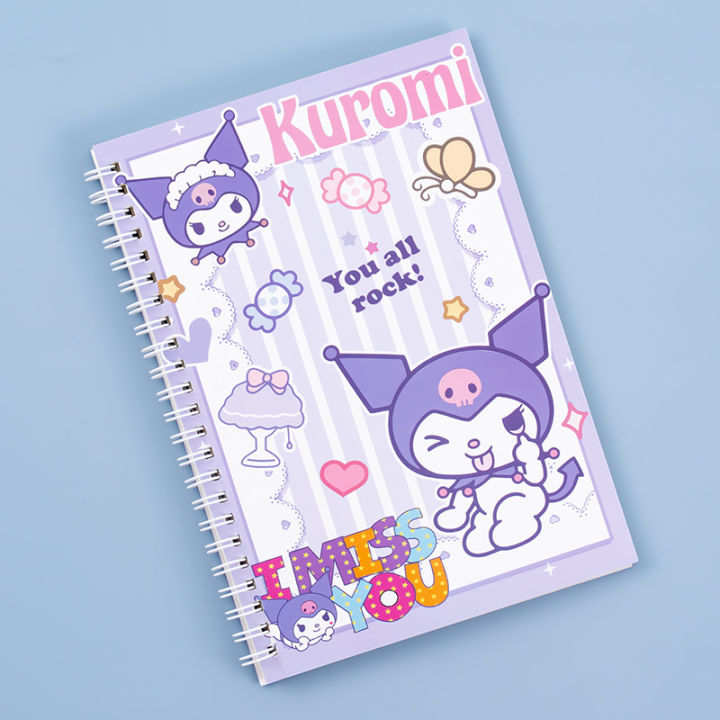 Kawaii Sanrio Kuromi Coil Notebook A5 Notebook Exercise Book Girls Cute Stationery Cinnamoroll Learning Stationery Notepad Diary