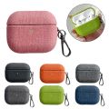 Fine Cloth Texture Earbuds Box PC Case with Hook For AirPods Pro. 