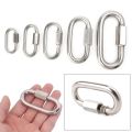 New Stainless Steel Screw Lock Climbing Gear Carabiner Quick Links Safety Snap Hook Chain Connecting Ring Carabiner Chain Buckle. 