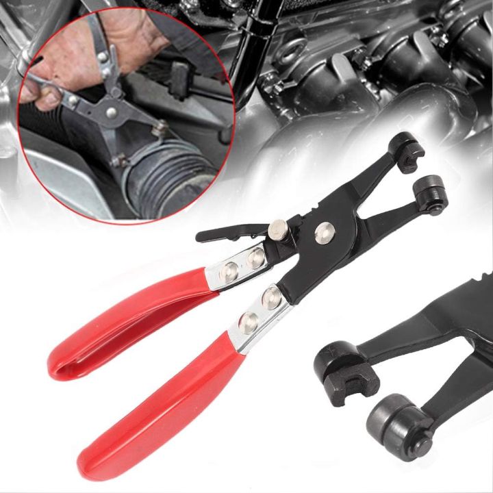 Automotive Water Pipe Calipers, Flat-Head Hose Clamps, with PVC Red Handle Design Cutting