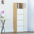 Simple Bookcase Bookshelf with Door Locker with Lock Floor Simple Modern Storage Cabinet Student Storage Cabinet against the Wall. 