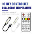 16 key Dual Color LED Dimmer for CCT 5050 Strip RF wireless remote control USB/DC 3-pin connector 5v/12v/24v controller. 