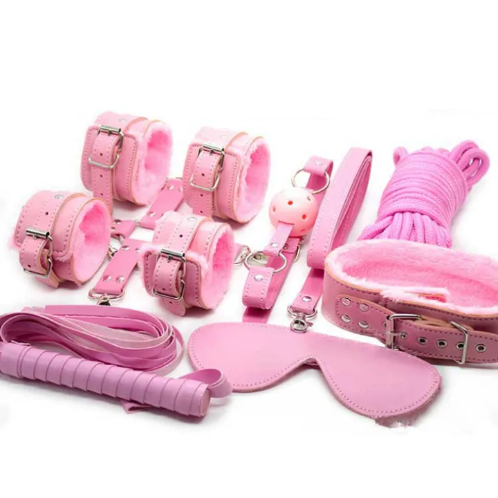 18%20+%207-Piece%20Sex%20Toy%20Set%20SM%20Bondage%20Game%20Handcuffs,%20Leg%20Cuffs,%20Whip,%20Blindfold,%20Adult%20Toys%20-%20Image%203