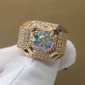 Men's  rings finger Luxury Engagement Wedding ring boys 2ct Diamond  rose  Jewelry Size 7-13 gift. 