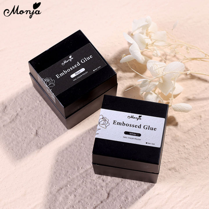 Monja%205Ml%203D%20Painted%20Embossed%20Gel%20No-Wash%20Black%20White%20Nail%20Art%20Plaster%20Nail%20Gypsum%20Drawing%20Gel%20Nail%20Uv%20Gel%20Diy%20Makeup%20Tool%20-%20Image%207