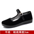 Spring and Summer Polyurethane Old Beijing Cloth Shoes Women's Single-Layer Shoes Platform Flat Low-Cut Hotel Work Shoes Black Cloth Shoes. 