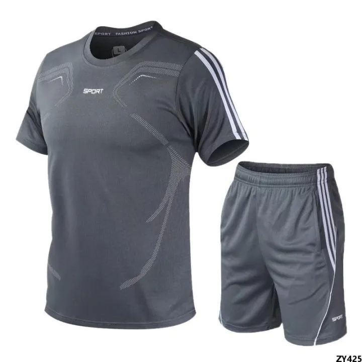 Running%20Shorts%20Sportswear%20Set%20Breathable%20Short%20Sleeve%20Quick%20Drying%20Clothes%20Clothes%20round%20Neck%20Equipment%20Summer%20Workout%20Thin%20Men%20-%20Image%202