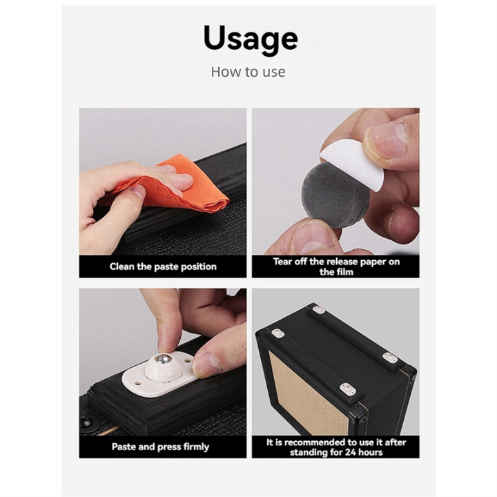 BRADOO%2012%20Pcs%20Self%20Adhesive%20Mini%20Caster%20Wheels%20360%C2%B0%20Smooth%20Rotation%20Universal%20Roller%20for%20Small%20Appliances%20Speaker%20-%20Image%208