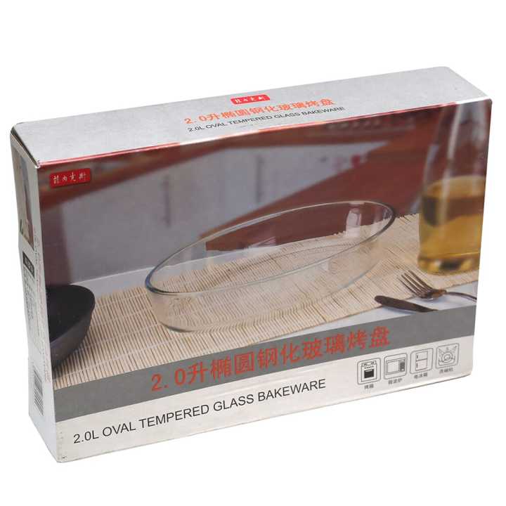 Oval Tempered Glass Bakeware 2L Oval Shape Tempered Glass