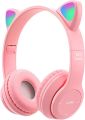 Wireless Gaming Headset, Bluetooth 5.0 Cat Ear Headphones, Kids Headphones P47M, LED Light Up Bluetooth Over Ear Headphones for Kids and Adults Wearing. 