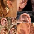 7 Pcs/Set Fashion Gold Silver Star Leaves Simple Fake Cartilage Ear Cuff Non-Piercing Ear Clip Earrings. 