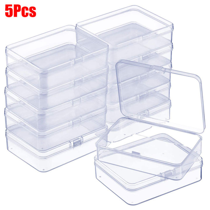 Mini Storage Box -Clear Lidded Small Plastic Box- For Trifles Parts Tools Storage Box Jewelry Display Case Beads Container