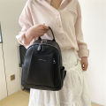 IELGY backpack women's all-match korean style fashion large-capacity casual lychee pattern backpack. 