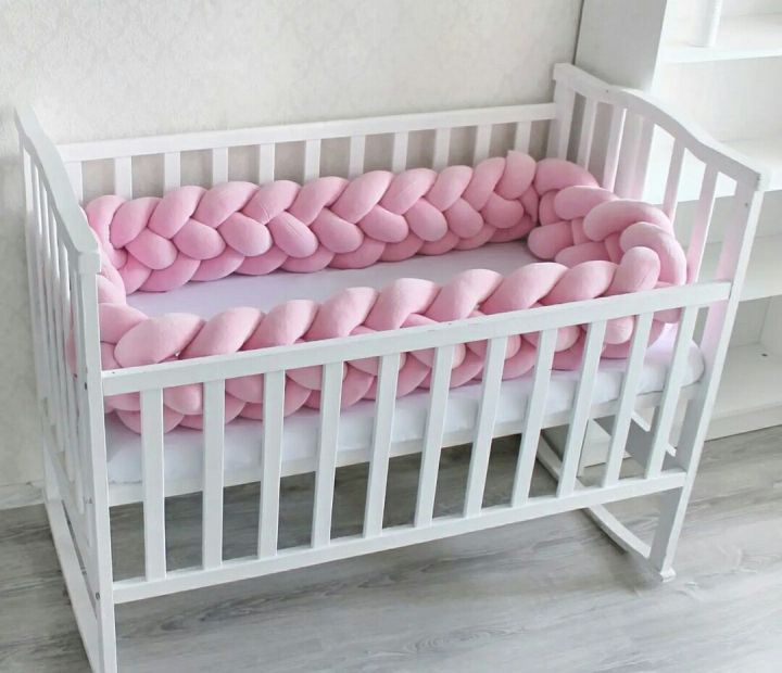 Braided Bumper 4 strands 4 sided baby cot bumper