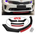 Red Line Front Bumper Lip Spoiler Splitter Diffuser Body Kit Guards Universal Fit Car Accessories. 