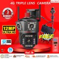 GV-TECH 3MP 4G Triple Lens CCTV Camera with Two Way Audio, Night Vision Color (code:1027A). 