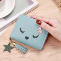 Women Wallet Ladies Mini Small Short Tassel Wallet Cute Girl Zipper Pu Leather Coin Purse Female Hand Wallet Purse cartera. 