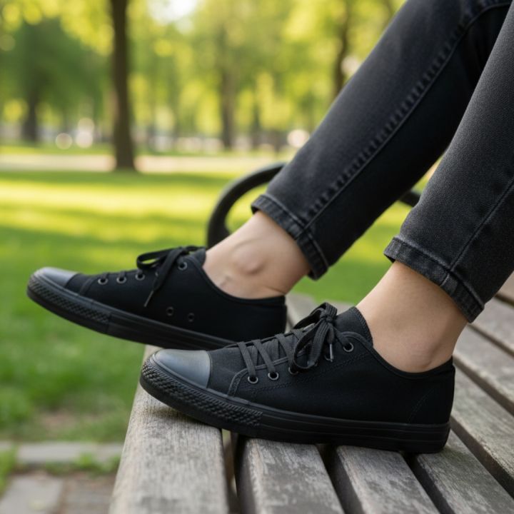 Oleema%20Black%20Canvas%20Shoes%20with%20Laces%20-%20Size%2039/40/41/42/43/44/45%20-%20Image%203