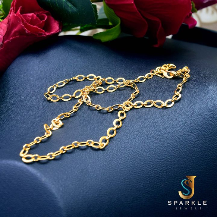 Gold%20plated%20Rich%20Look%20New%20Half%20Machine%20Cut%2005MM%20Link%20Chain%2018%20Inch%20-%20Image%205