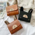 Children Boys Girls Backpacks Cartoon Bear Kids Travel Rucksacks Girl Pu Leather Messenger Shoulder Bag Retro Square Backpack. 