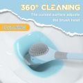 Cute Duck Shape Silicone Toilet Brush 360° Flexible Head Automatic Opening Closing Double-sided Cleaning Tools. 