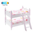 Dollhouse Bunk Bed Multifunctional Solid Scale 1:12 Miniature Funiture Decor Bunk Bed for Girls. 