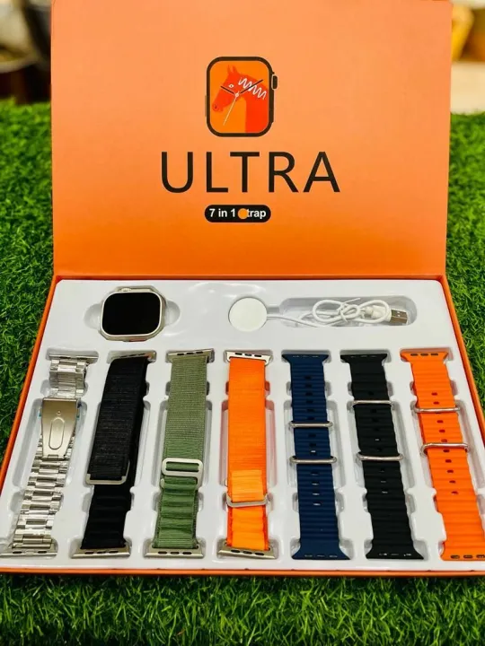 7 in 1 Watch Straps New S900 Ultra Smartwatch 2.2HD Amoled Circular Screen ECG Monitoring Reloj Inteligente with Protective Case