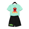 Kids Tops polyester quick dry Sesame Street COOKIE MONSTER Design T Shirt Children's Set Girls Cartoon Boys Print T shirt Baby. 