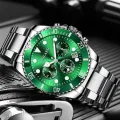 【Miga Plaza】Fashion Men Stainless Steel Watch Luxury Calendar Quartz Wrist Watch Business Watches Man Clock relogio masculino. 