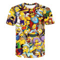Simpsons T-Shirts Cartoon Anime Simpson 3D Print Streetwear Men Women Fashion Oversized T Shirt Kids Boys Girls Tees Tops. 