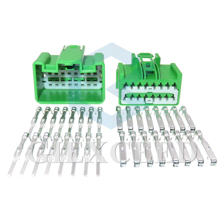 16 Pin Green Auto Wiring Terminal Male Plug Female Socket AC Assembly Car Wire Connector 7283-6453-60 7282-6453-60