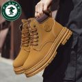 Woodpecker Official Website Dr. Martens Boots Men's Winter High-Top Cotton Shoes Fleece Lined Padded Warm Keeping Worker Boots Super Thick Cotton Shoes. 