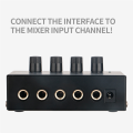 Black HA400 4-Way Monitor Headphone Amplifier Headphone Monitor Amplifier with US Plug AC100-240V. 