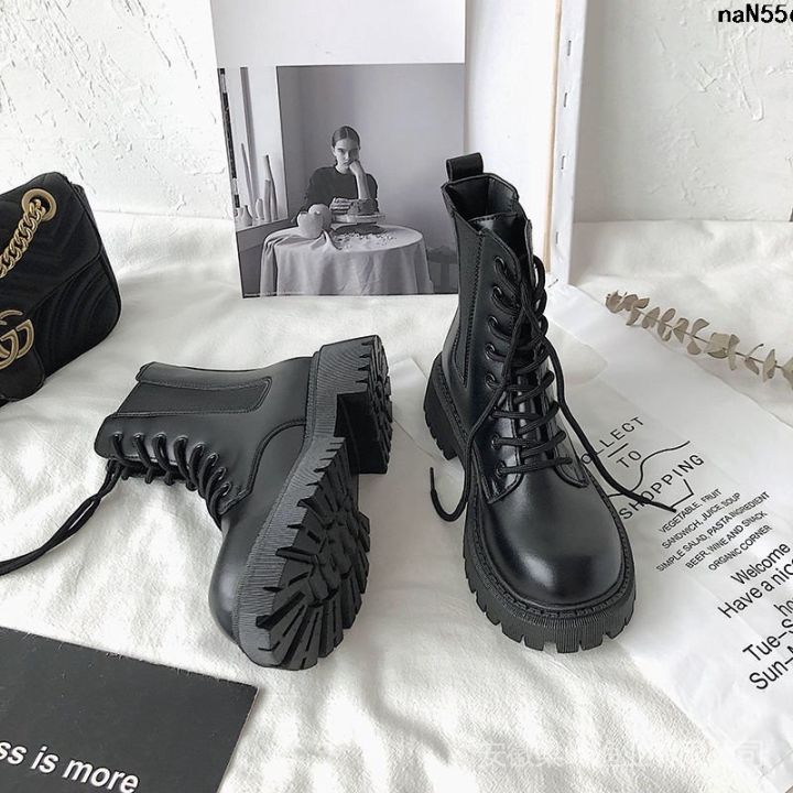 Autumn Female Student Shoes Net Red New Single Layer Boots Martin Boots Female Breathable Boots 2024 Women's Spring and Autumn