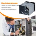 2024 New Hard Drive Cage Stainless Steel Cage Hard Drive Tray Rack With Fan Adapter Rack Bracket For Computer Sata 5.25"to 5x3.5. 