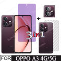 Oppo A3 Matte Privacy tempered Glass For Oppo A3X A3 4G 5G 3 in 1 Anti Blue Light Ray Tempered Glass Screen Protector and Camera Lens Glass Protector. 