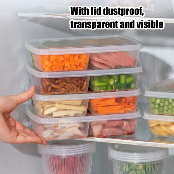 Kitchen%20Storage%20Box%204%20Grids%20Design%20PP%20Soft%20Cover%20Refrigerator%20Fish%20Meat%20Storage%20Case%20Fridge%20Protect%20Vegetables%20Container%20Organizer%201Pcs%20-%20Image%203