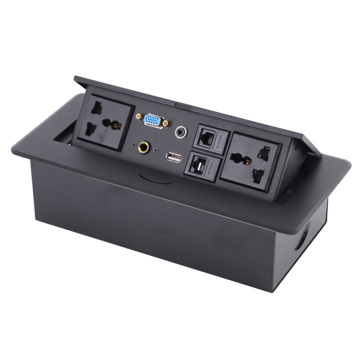 Multimedia Connection Box Table Connection Box Recessed Pop Up Outlet With Audio HD Multimedia ...