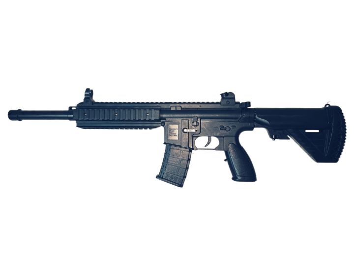 M416 - Spring-powered BB Toy with 6mm Plastic Balls, Compact Design, Pull-back Trigger Action, Outdoor Game Toy for Children Boys