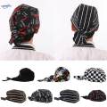 Fashion Chef Headwrap Tie Back Hat Skull Cap for Waiters. 