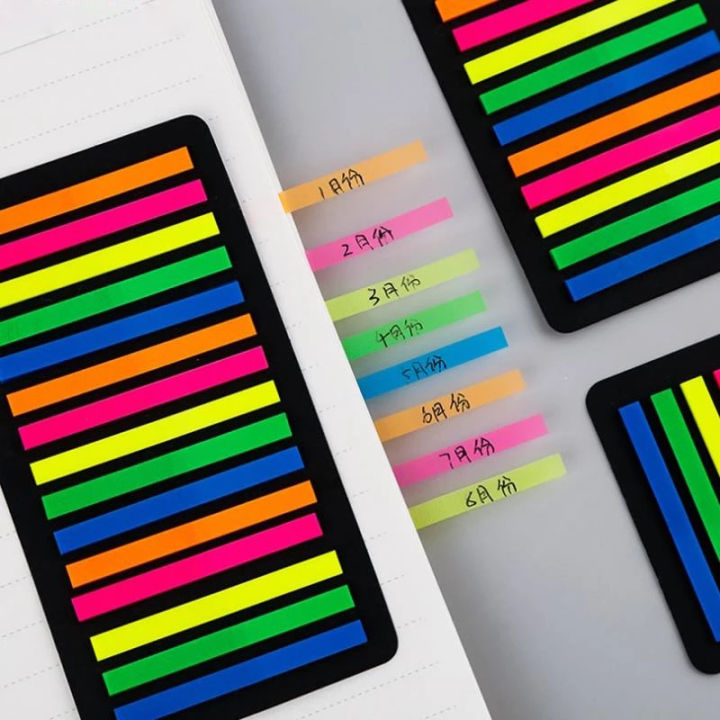 100/200PCS Marking Plan Sticker Index Label Fluorescent Notes for Page Marker Planner Stickers Student Office School Stationery