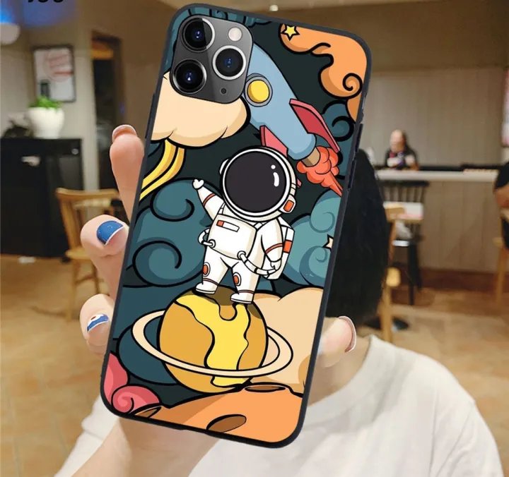 Space%20Astronaut%20painting%20Soft%20Black%20Phone%20Case%20For%20iPhone%20%206,%206S%20%20Back%20Cover%20-%20Image%204