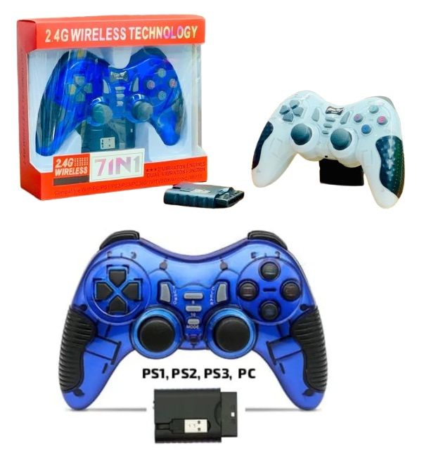 7 in 1 Wireless Joystick Controller for PS1, PS2, PS3, PC, Laptop, Smart TV, TV Box