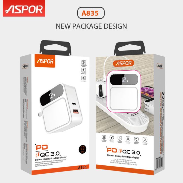 ASPOR%20A835%20Dock%20With%20LED%20Digital%20Display%20PD%20+%20QC%203.0%202%20USB%20-%20Image%203