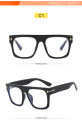 Large Frame Eyeglasses Retro Square Anti-blue Light Glasses Men. 