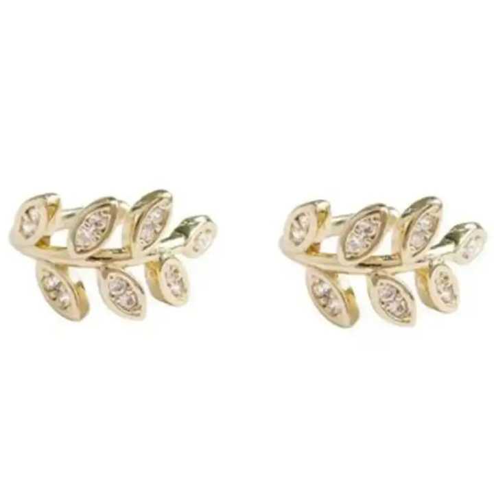 Gold Earrings 1Pc Exquisite Simple Leaf Women Earrings Ear Clip