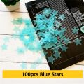 100Pcs Radium Luminous Star Stickers High Quality 3D Light Emitting Stars. 