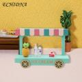 Dollhouse Ice Cream Cart Mini Ice Cream Van Wooden Toy Role Play Dollhouse Trolley Cart for Boys Girls Pretend Play 3 Dollhouse Accessories. 