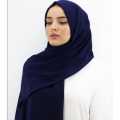Plain Chiffon Georgette Shawls Hijab Wrapping For Women's - Blue. 
