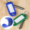10pcs/Set Classic Tags Labels Key Chains Reusable Plastic Baggage Luggage Tags With Split Ring Label Window For Diy Name Number. 